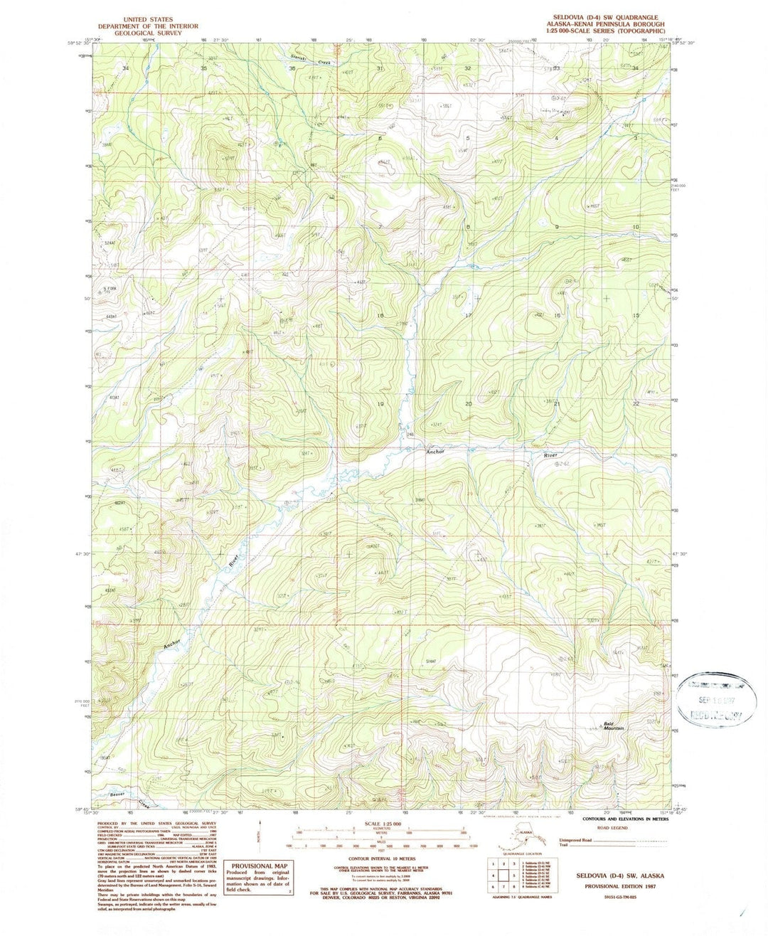 1987 Seldovia, AK - Alaska - USGS Topographic Map6