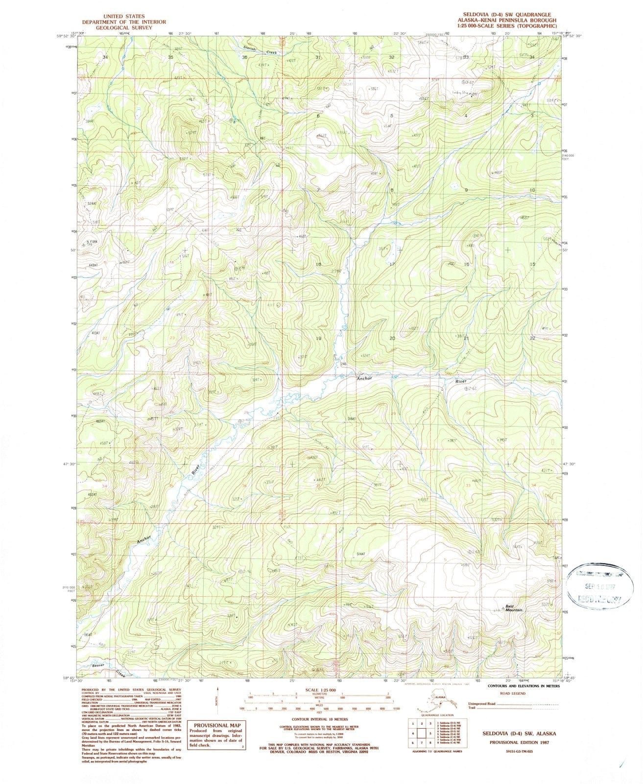 1987 Seldovia, AK - Alaska - USGS Topographic Map6