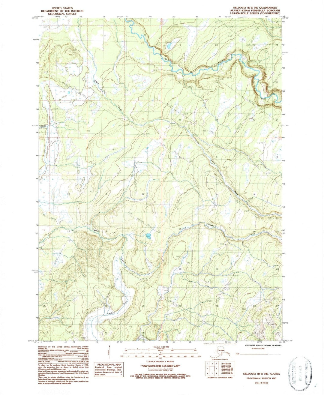 1987 Seldovia, AK - Alaska - USGS Topographic Map7