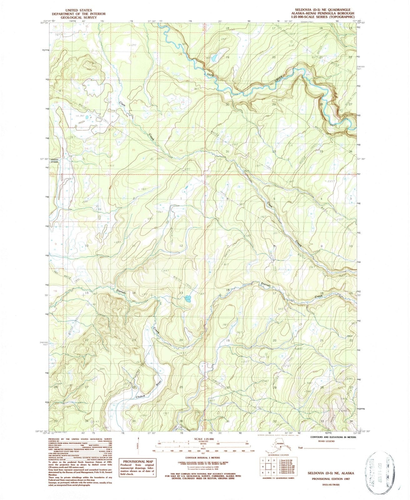 1987 Seldovia, AK - Alaska - USGS Topographic Map7