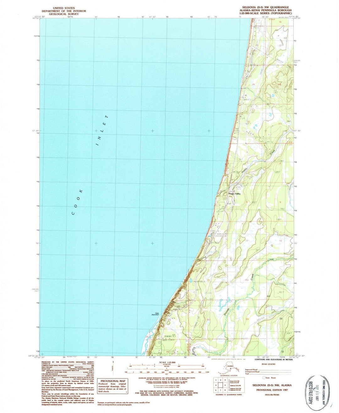 1987 Seldovia, AK - Alaska - USGS Topographic Map8