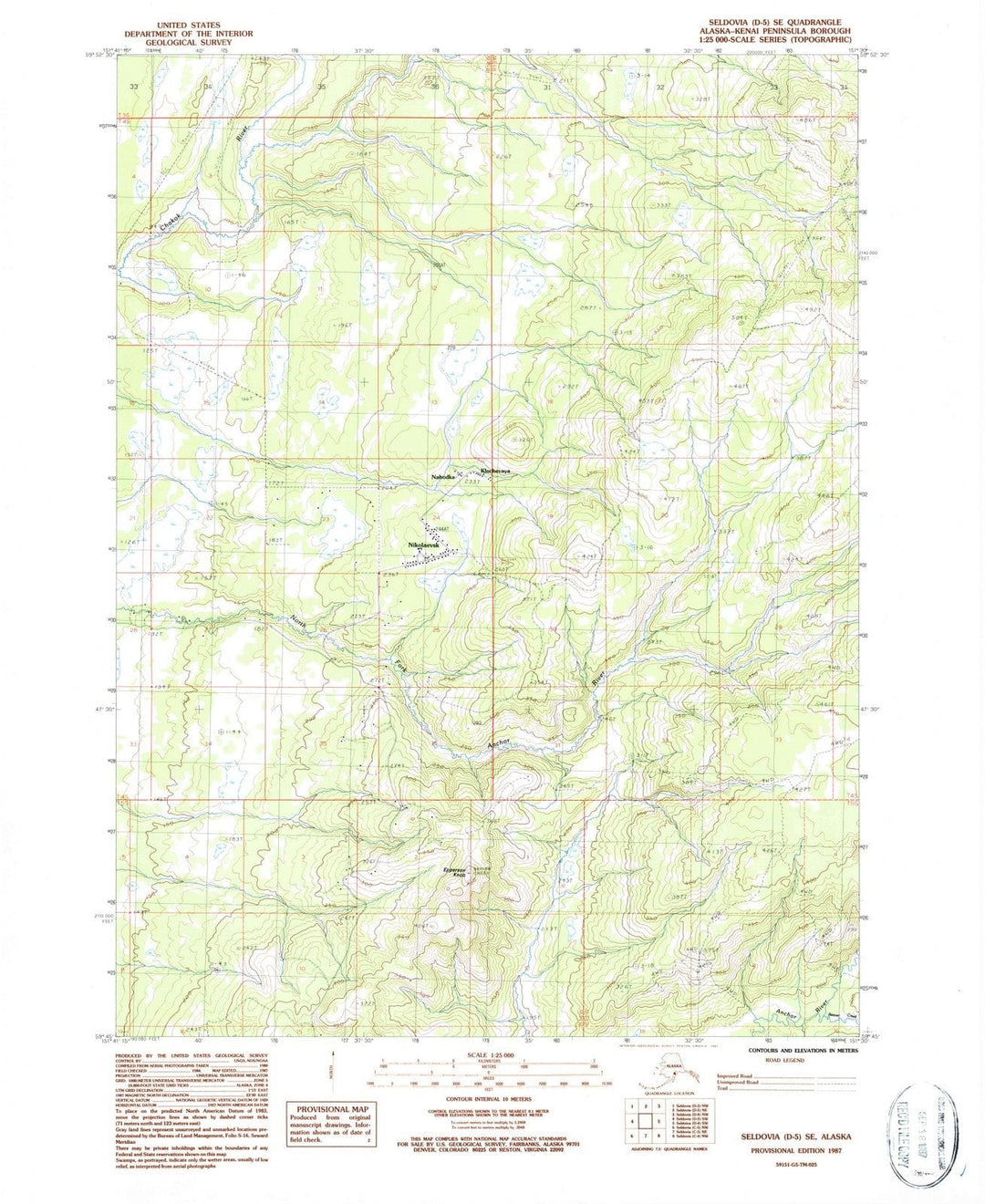 1987 Seldovia, AK - Alaska - USGS Topographic Map9