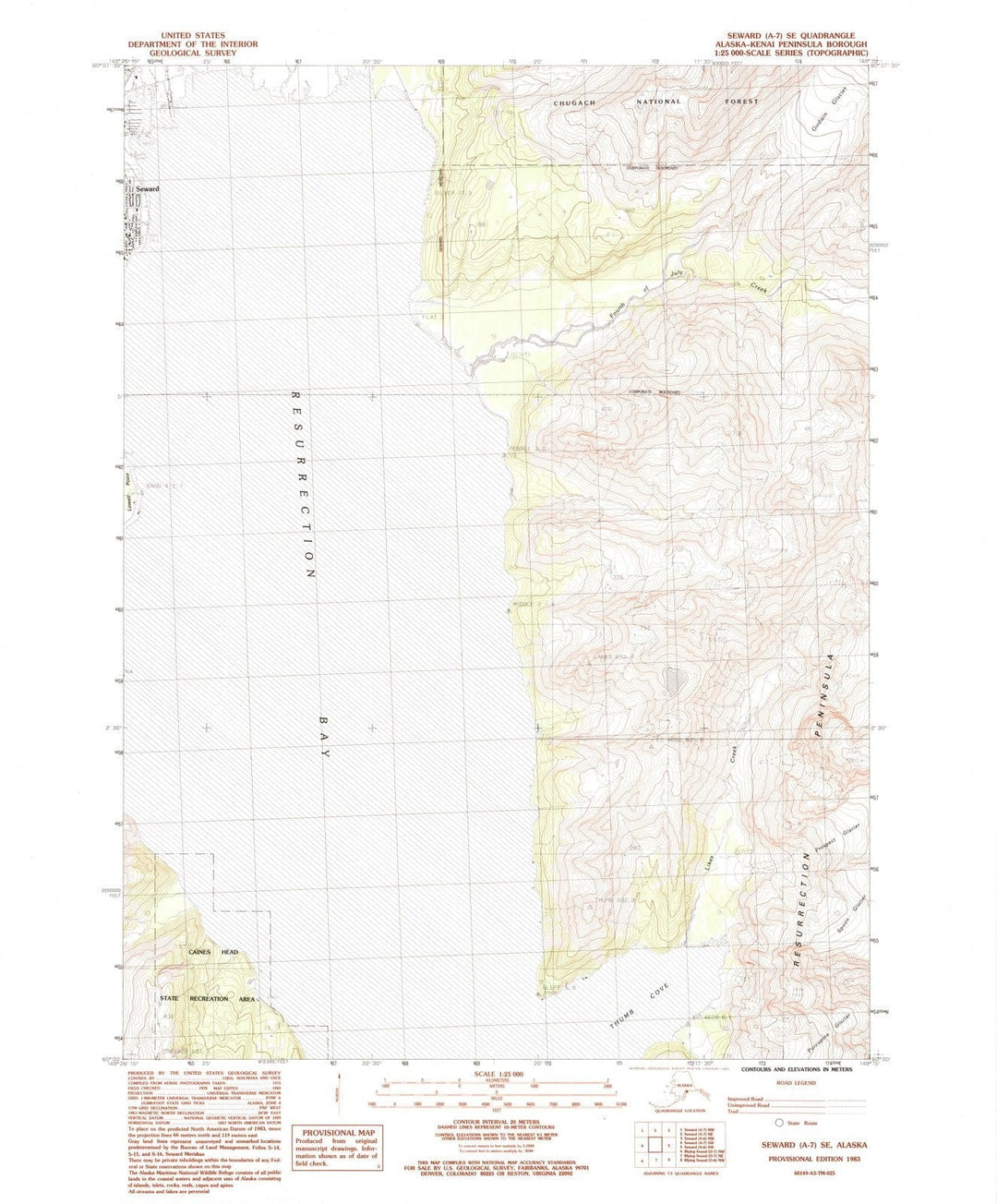 1983 Seward, AK - Alaska - USGS Topographic Map v2