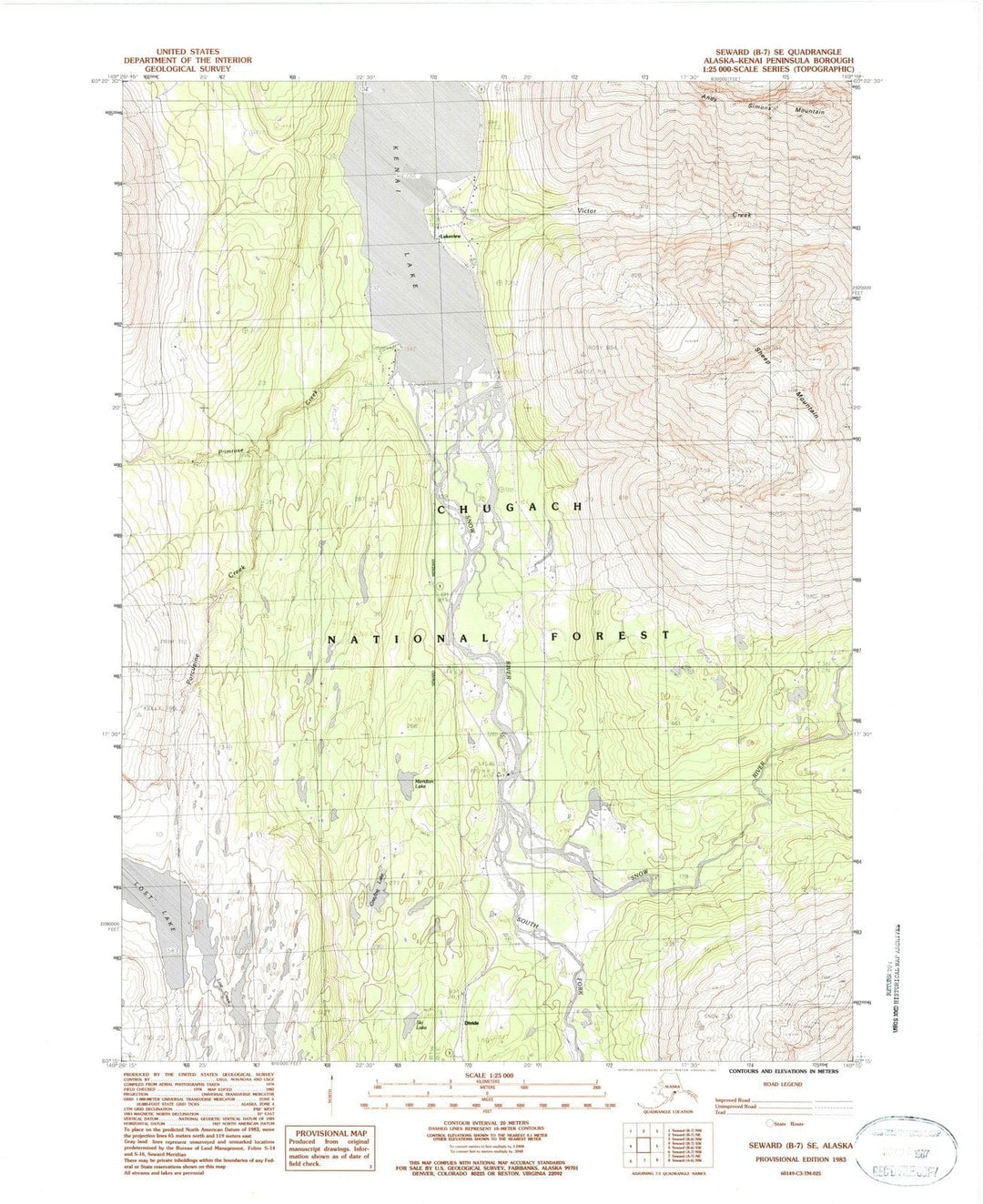 1983 Seward, AK - Alaska - USGS Topographic Map v3