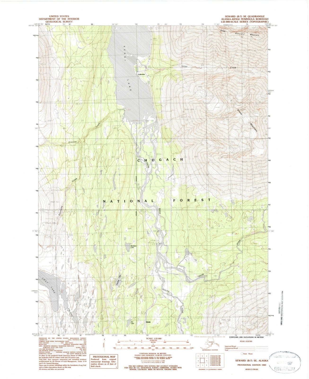 1983 Seward, AK - Alaska - USGS Topographic Map v3