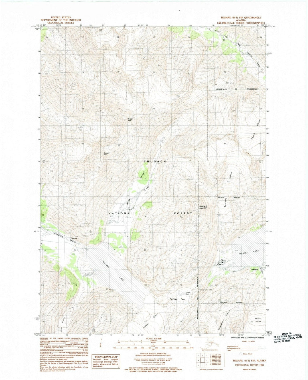 1984 Seward, AK - Alaska - USGS Topographic Map v2