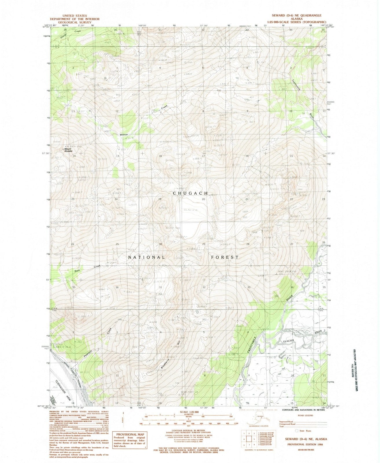 1984 Seward, AK - Alaska - USGS Topographic Map v3