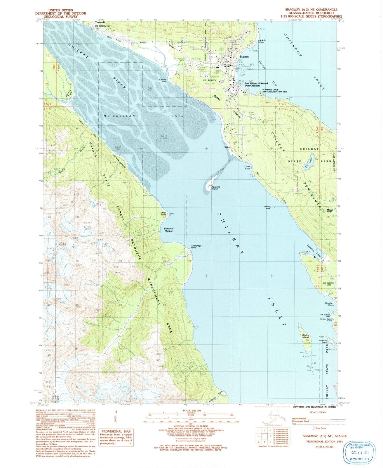 1991 Skagway, AK - Alaska - USGS Topographic Map