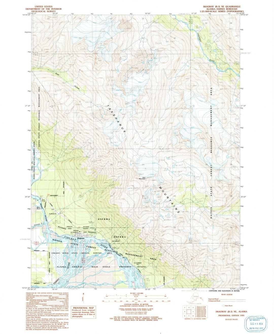 1991 Skagway, AK - Alaska - USGS Topographic Map v4