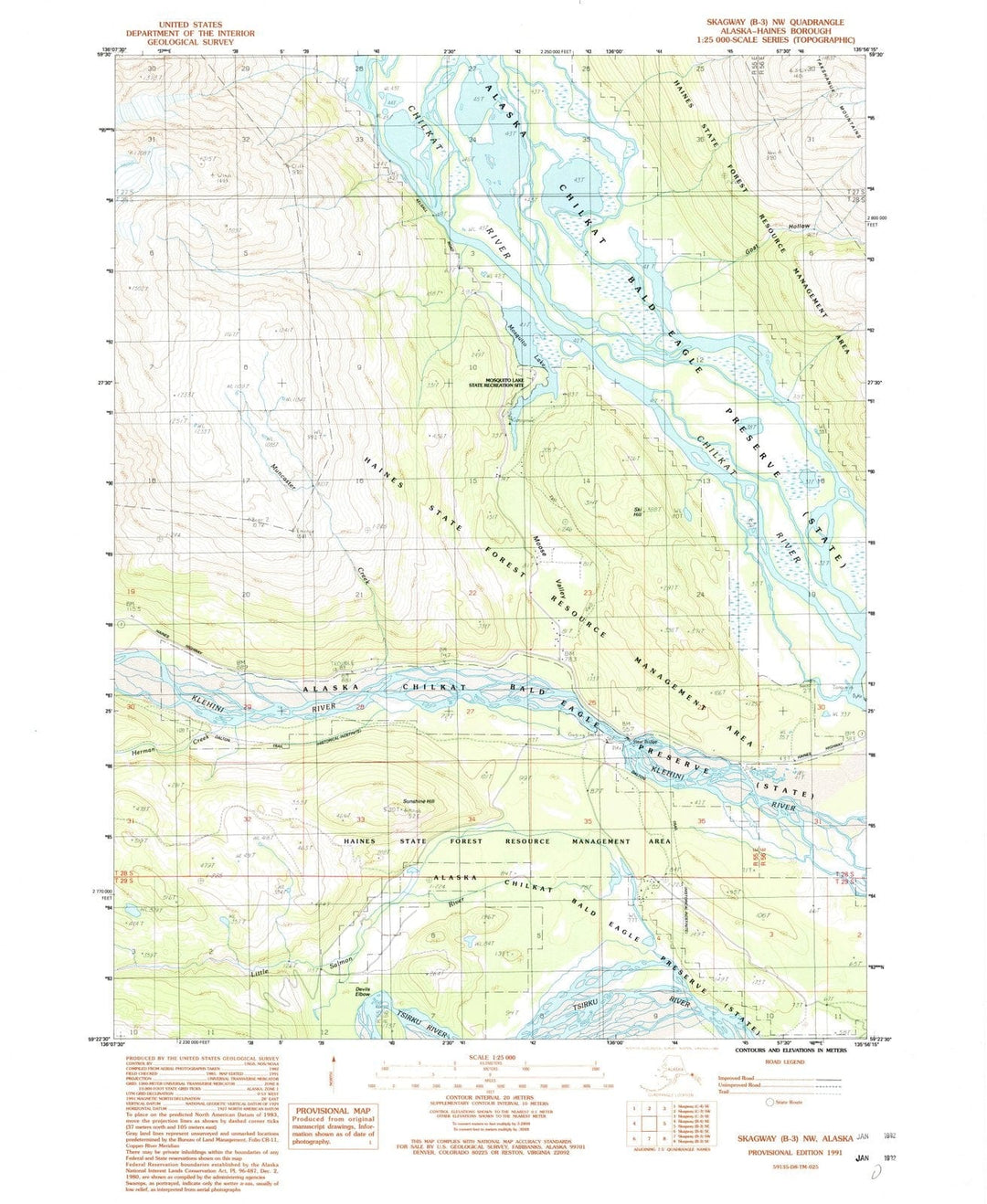 1991 Skagway, AK - Alaska - USGS Topographic Map v5