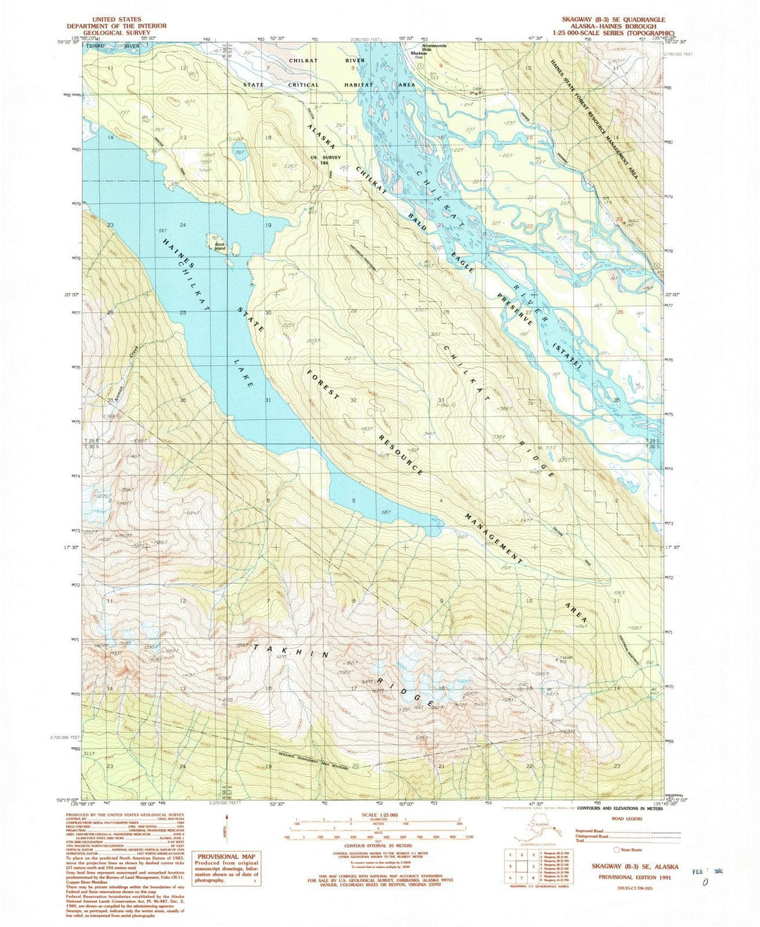 1991 Skagway, AK - Alaska - USGS Topographic Map v6