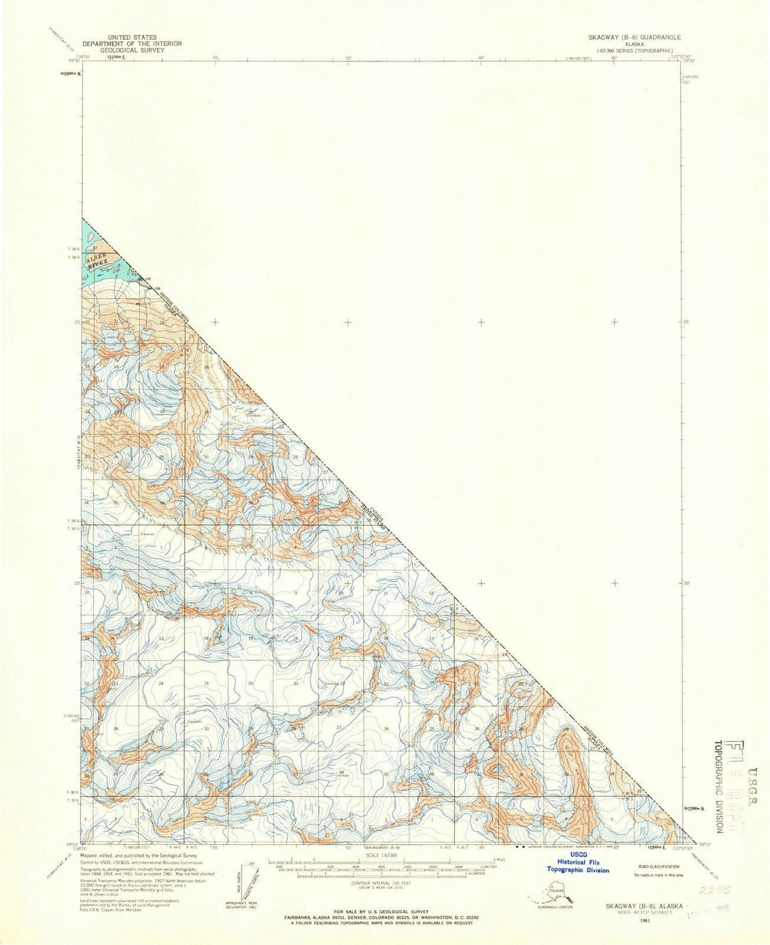 1961 Skagway, AK - Alaska - USGS Topographic Map v6