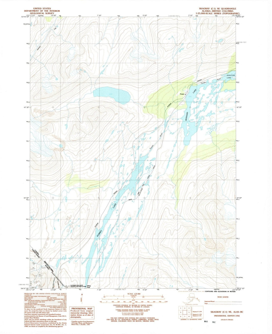 1992 Skagway, AK - Alaska - USGS Topographic Map :