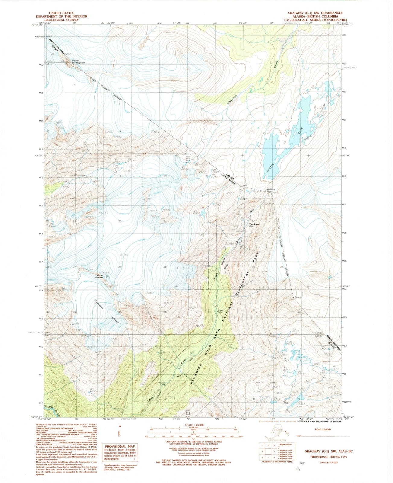 1992 Skagway, AK - Alaska - USGS Topographic Map : v2