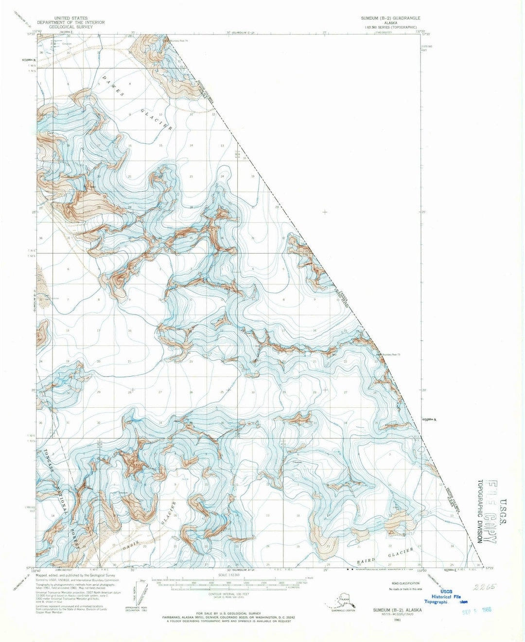 1961 Sumdum, AK - Alaska - USGS Topographic Map v8