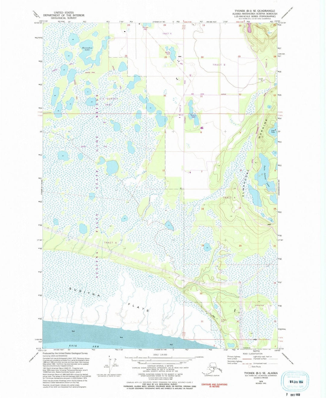 1979 Tyonek, AK - Alaska - USGS Topographic Map : 1 SE