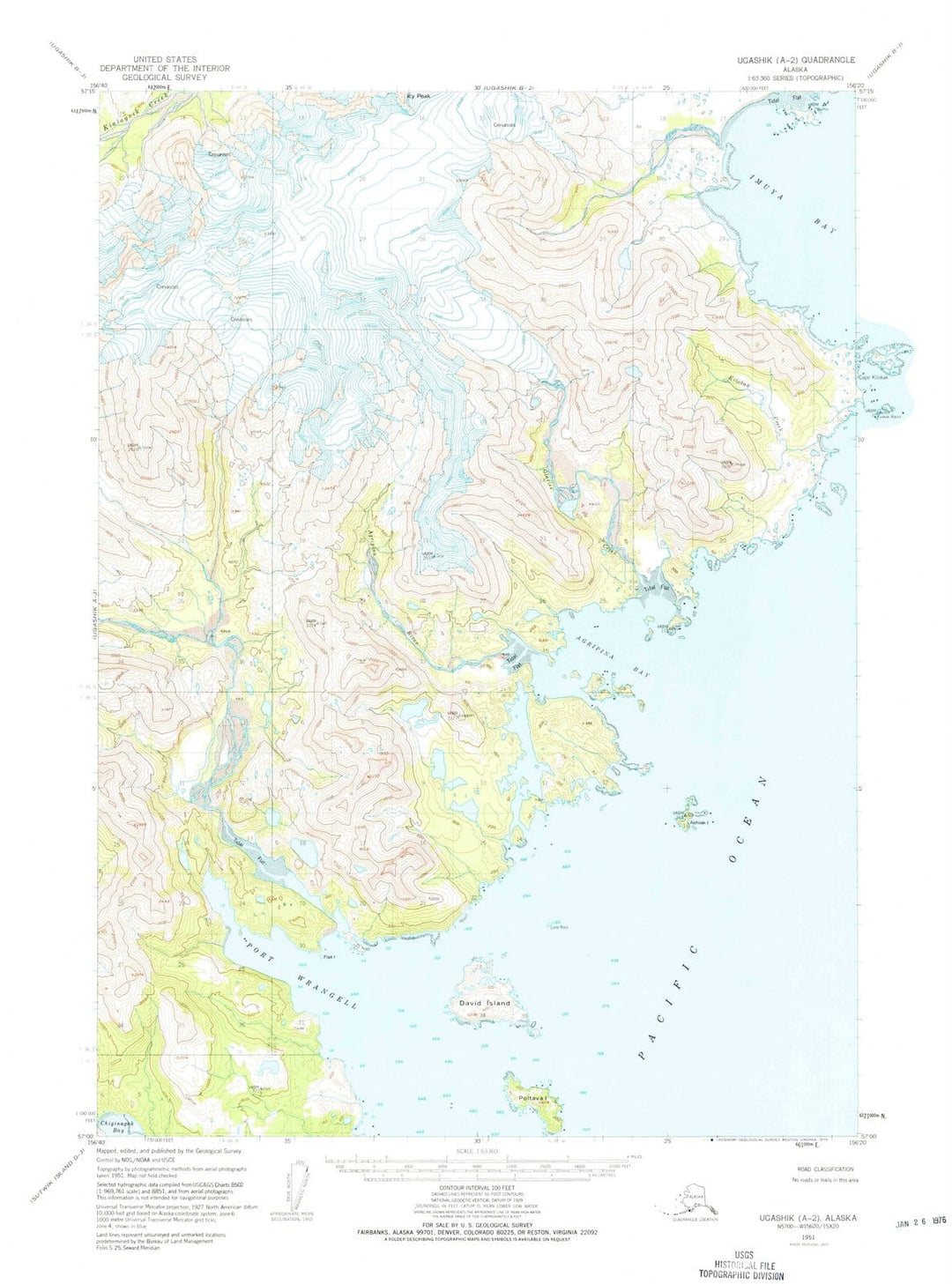 1951 Ugashik, AK - Alaska - USGS Topographic Map5