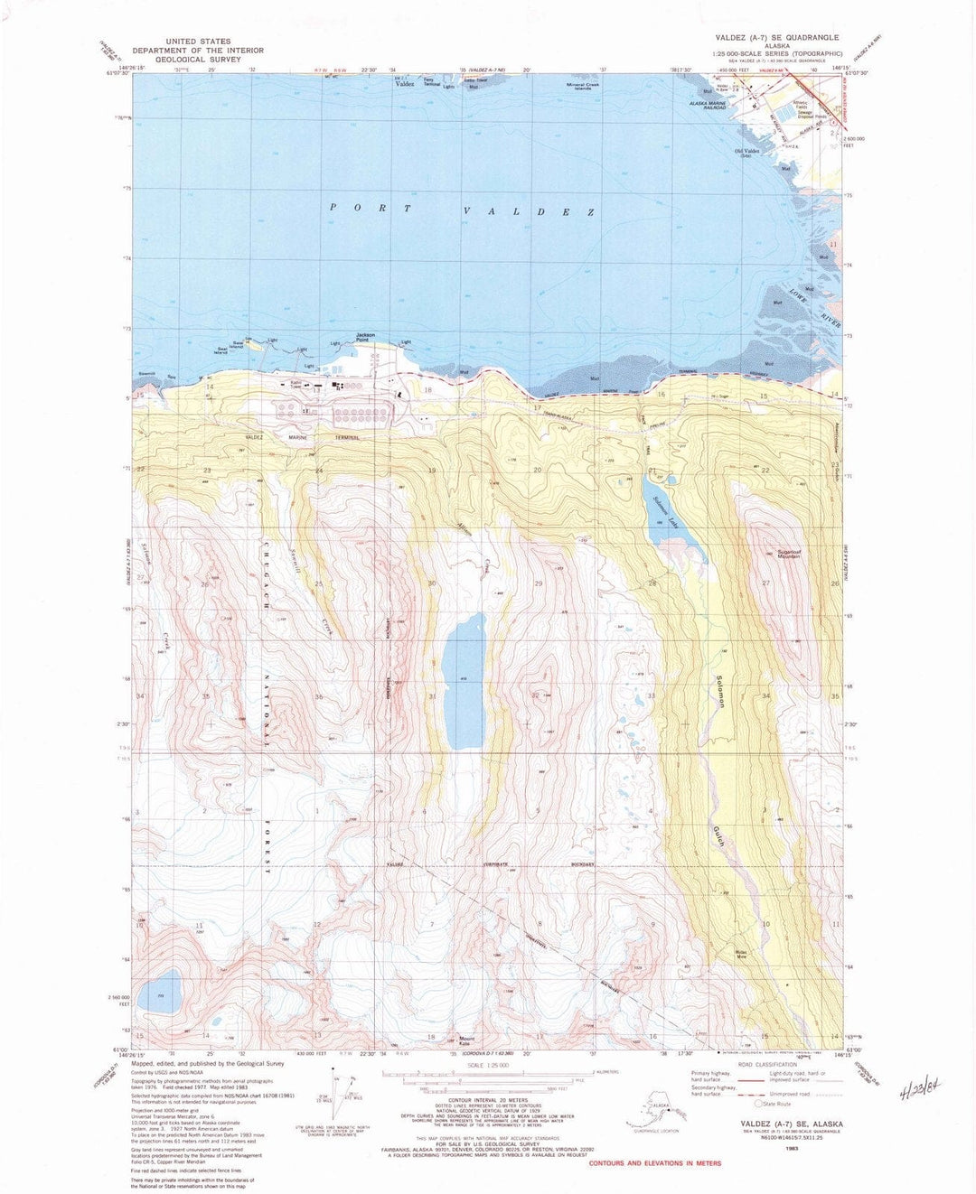 1983 Valdez, AK - Alaska - USGS Topographic Map v5