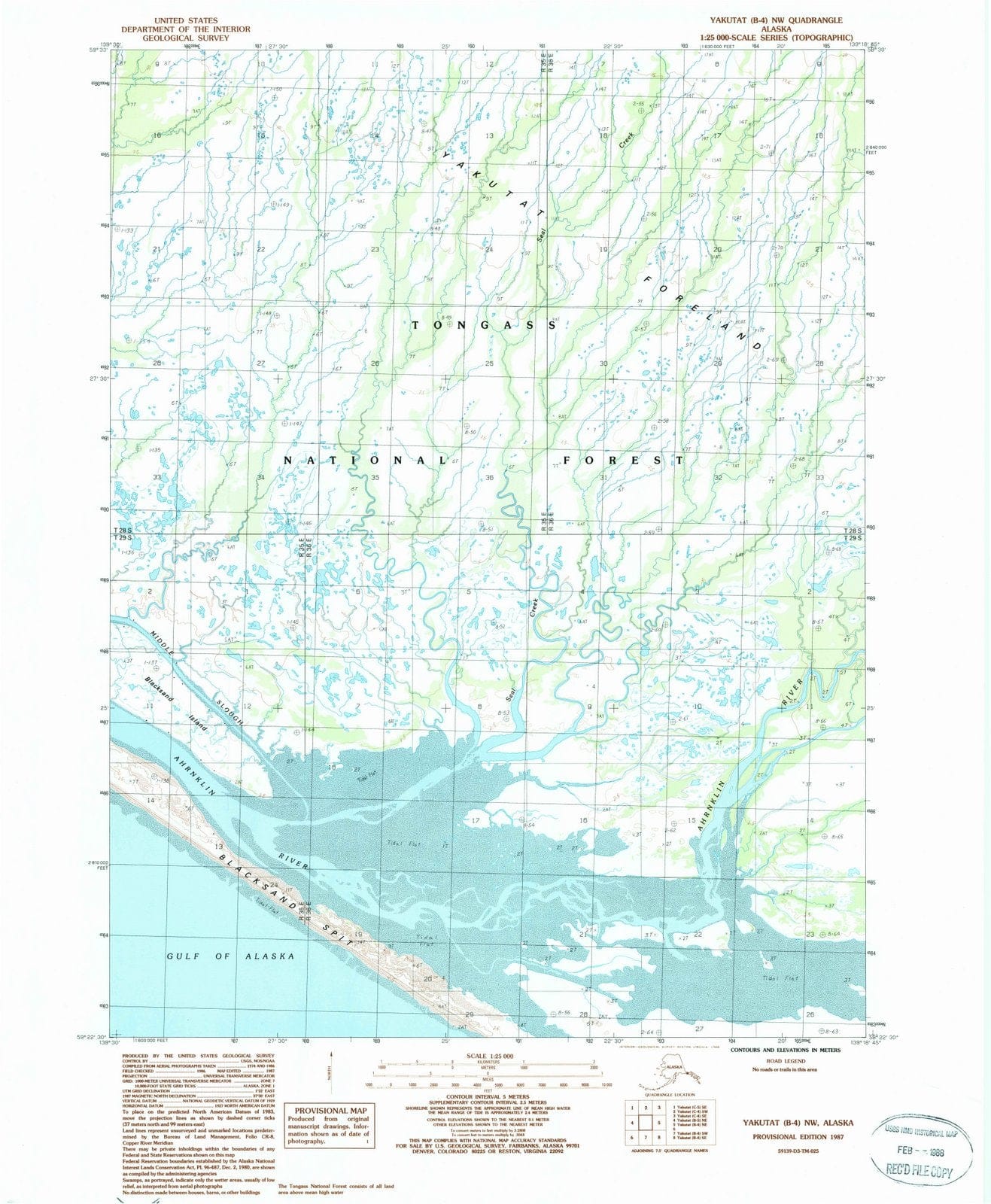 1987 Yakutat, AK - Alaska - USGS Topographic Map