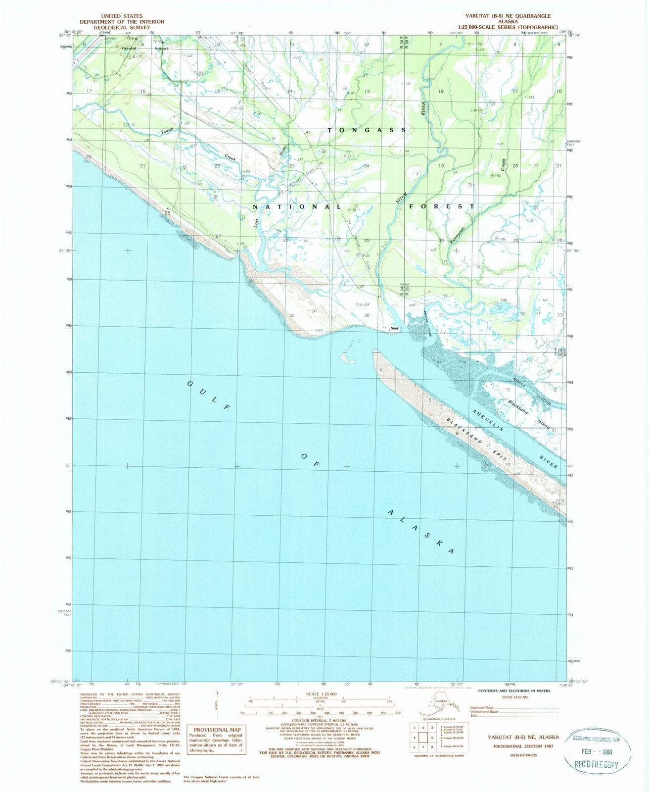 1987 Yakutat, AK - Alaska - USGS Topographic Map v2