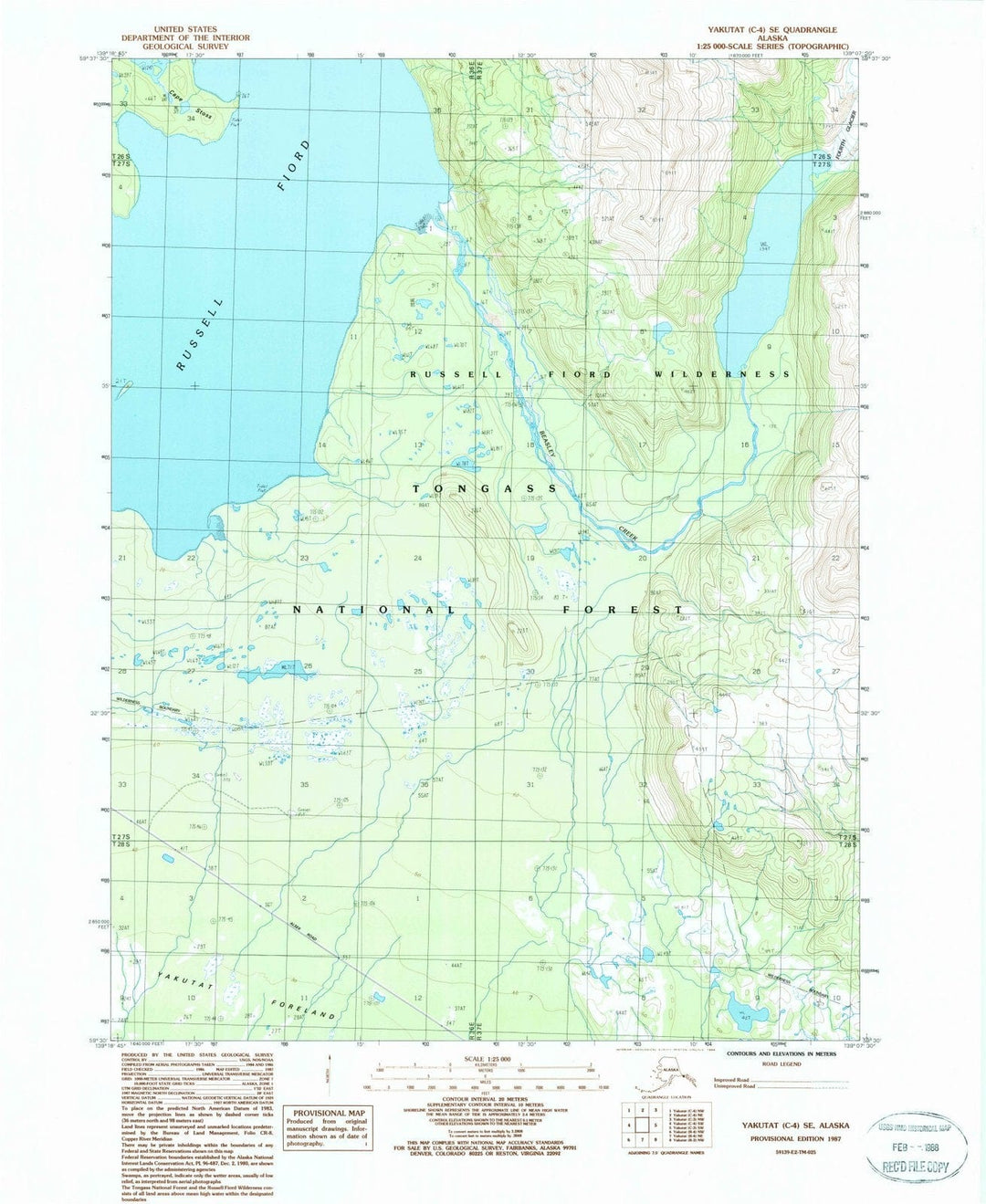 1987 Yakutat, AK - Alaska - USGS Topographic Map v3