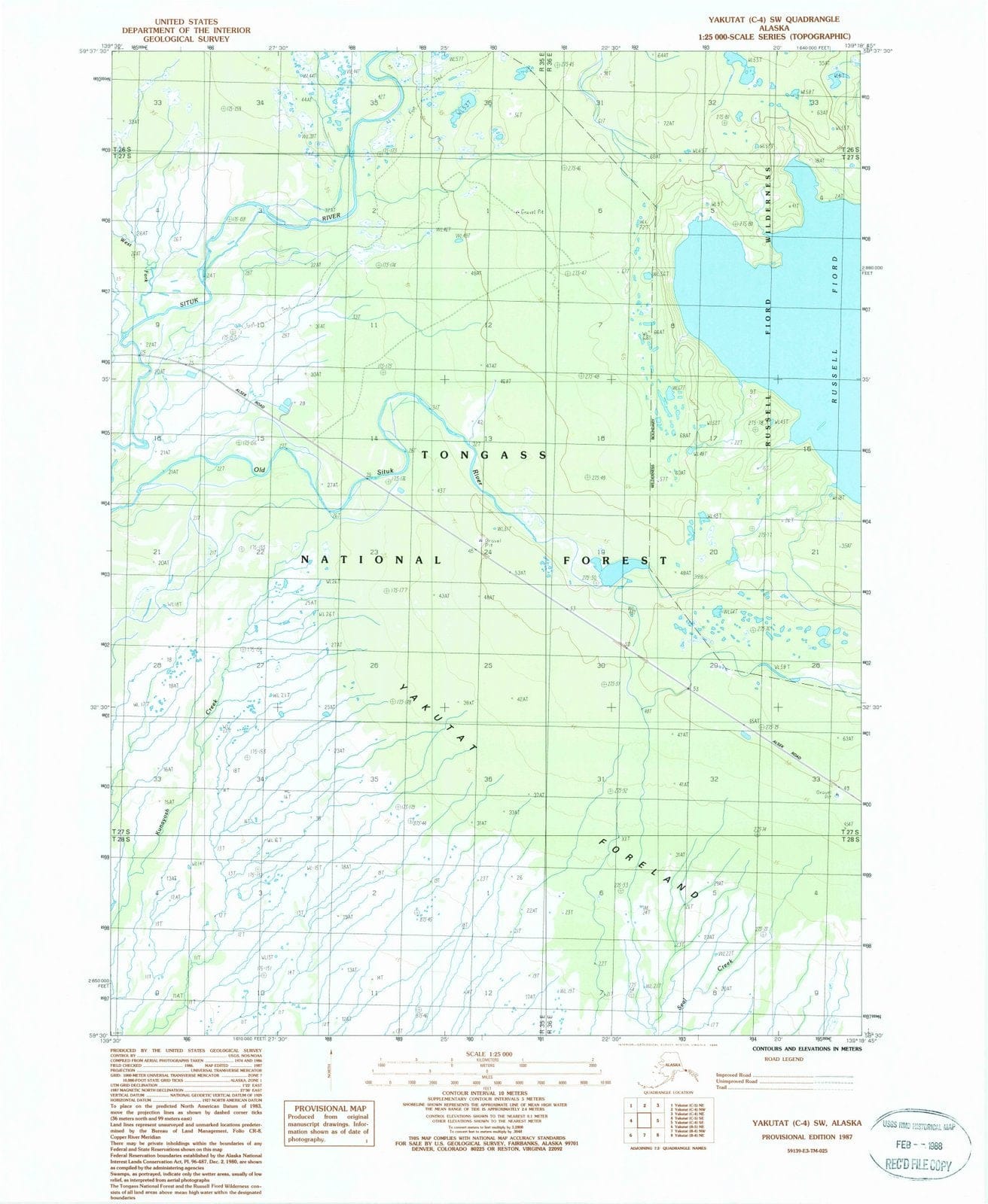 1987 Yakutat, AK - Alaska - USGS Topographic Map v4