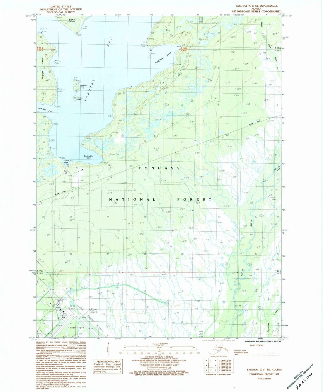 1987 Yakutat, AK - Alaska - USGS Topographic Map v5