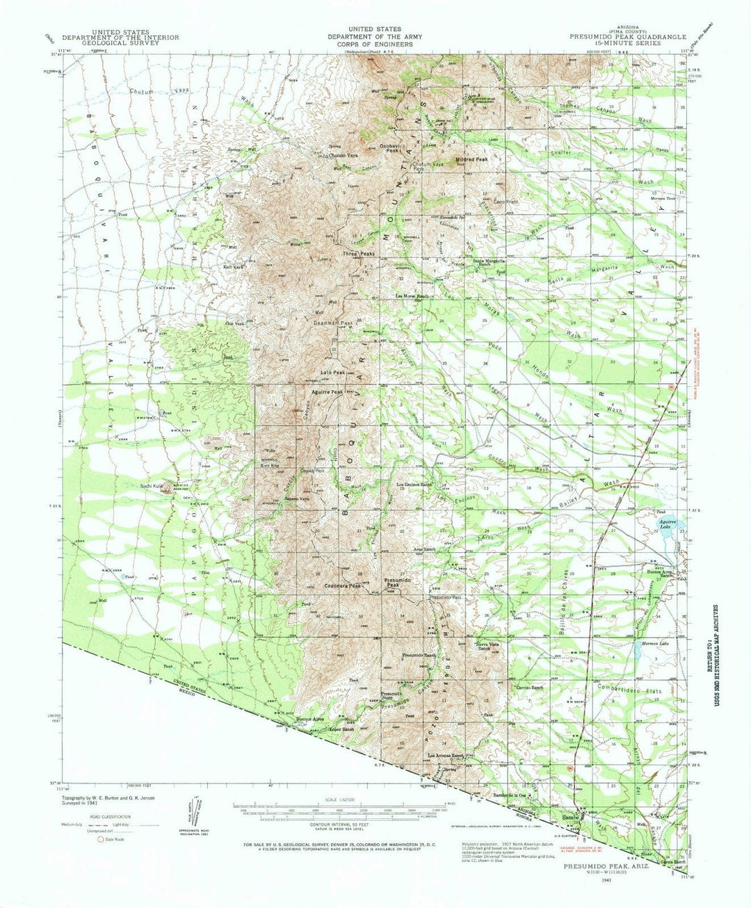 1941 Presumido Peak, AZ - Arizona - USGS Topographic Map