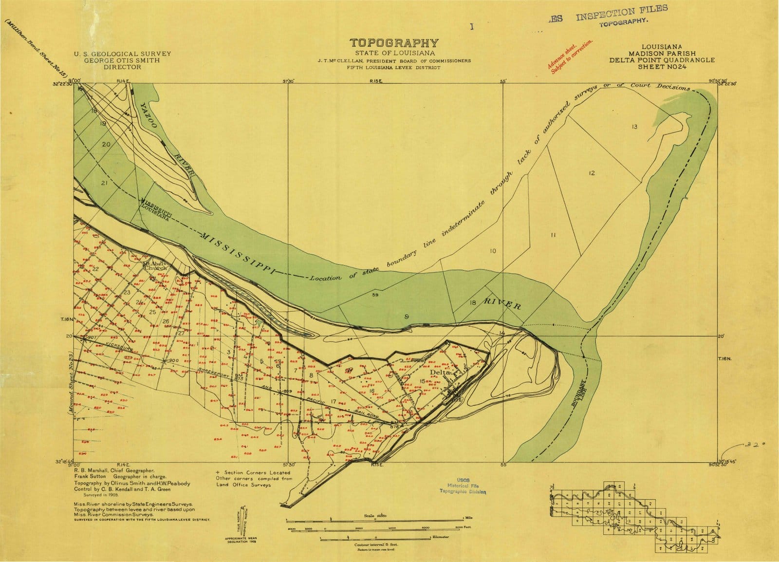 1909 Delta Point, MS - Mississippi - USGS Topographic Map