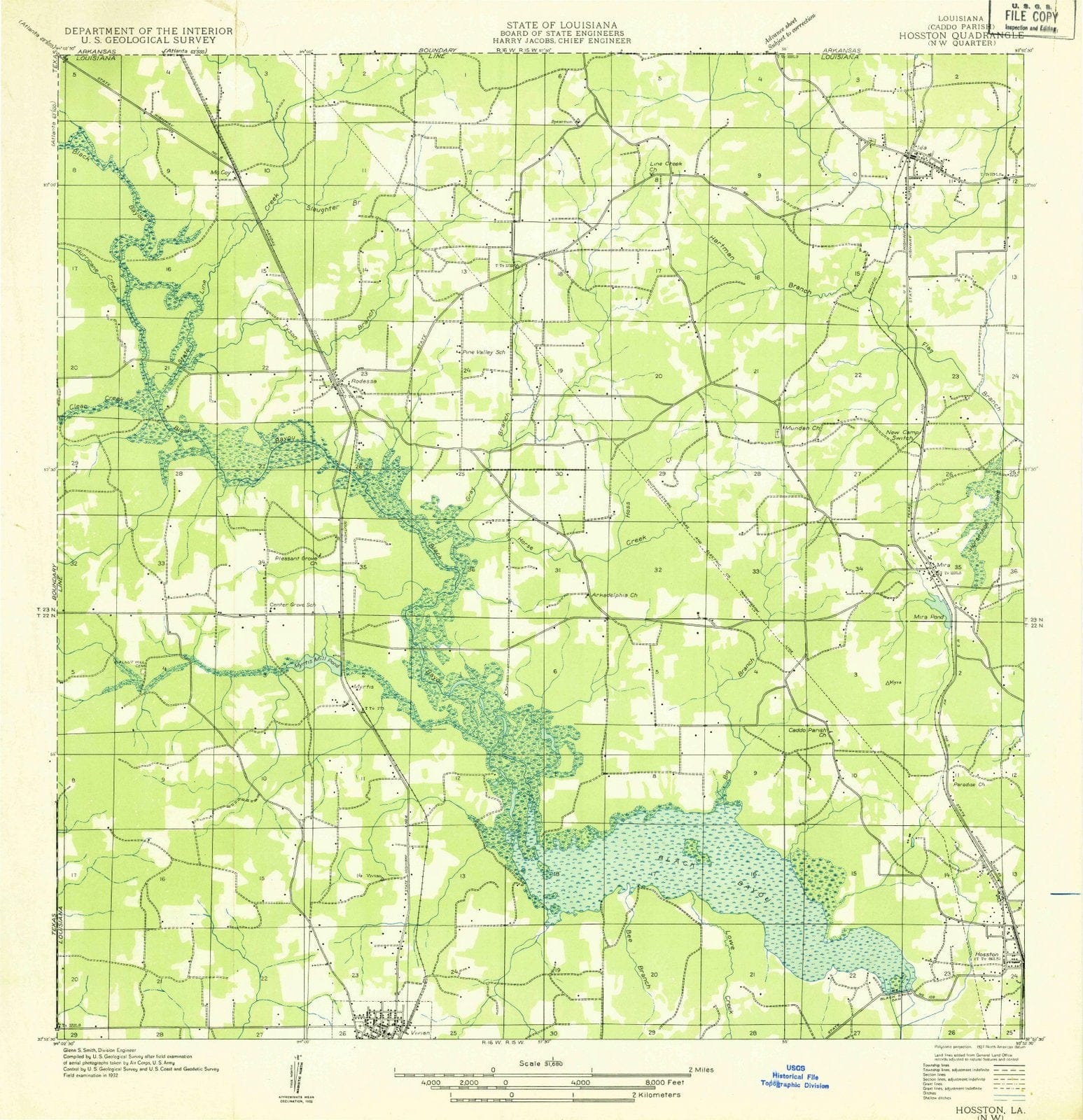 1932 Hosston, LA - Louisiana - USGS Topographic Map v2