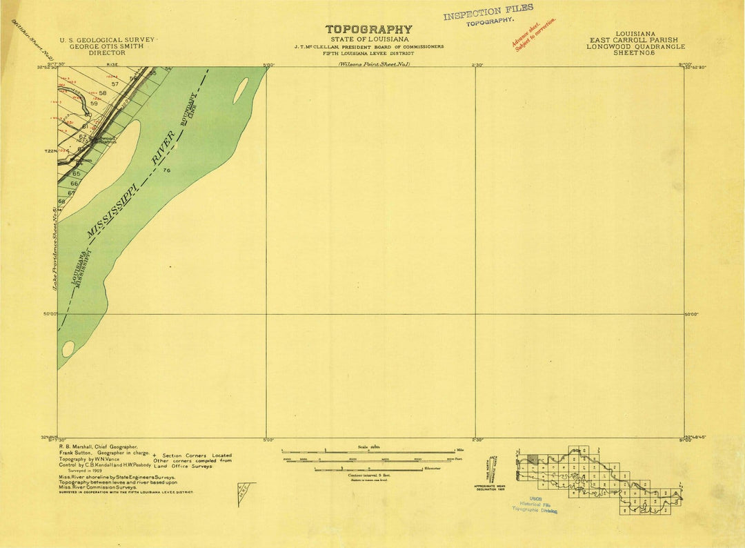 1909 Longwood, MS - Mississippi - USGS Topographic Map