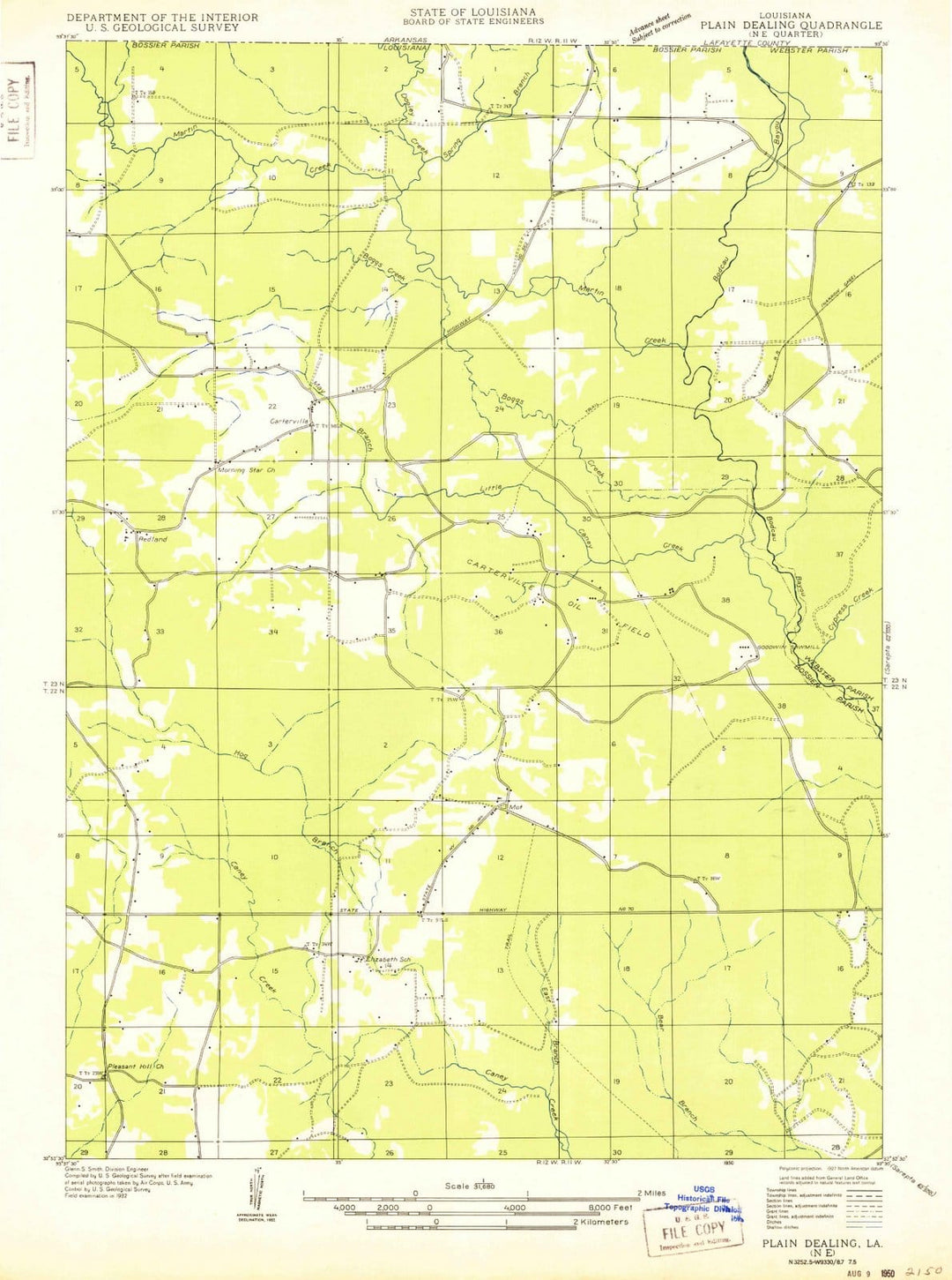 1950 Plainealing, LA - Louisiana - USGS Topographic Map v3