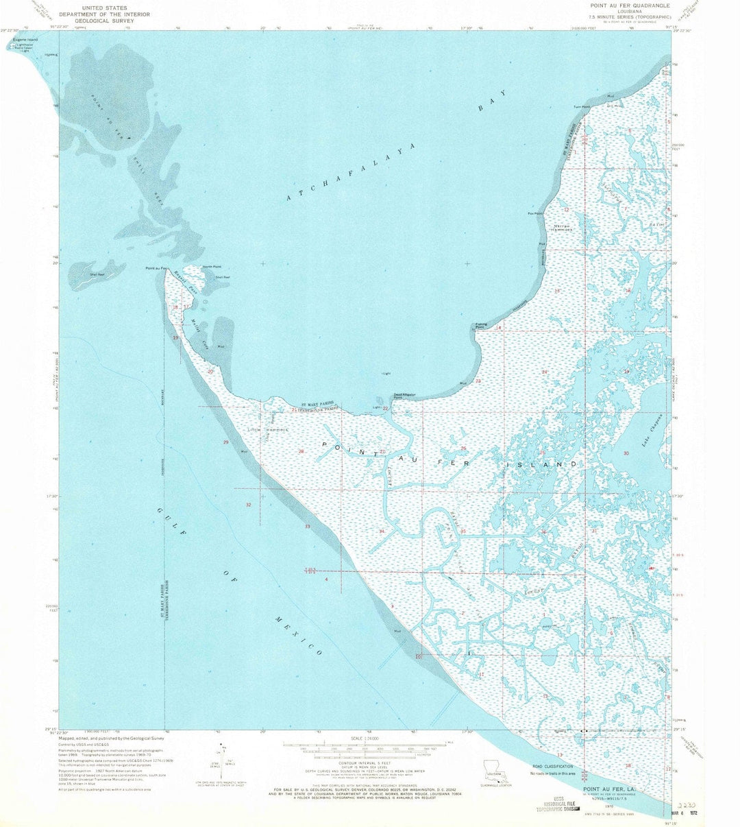 1970 Point Au Fer, LA - Louisiana - USGS Topographic Map