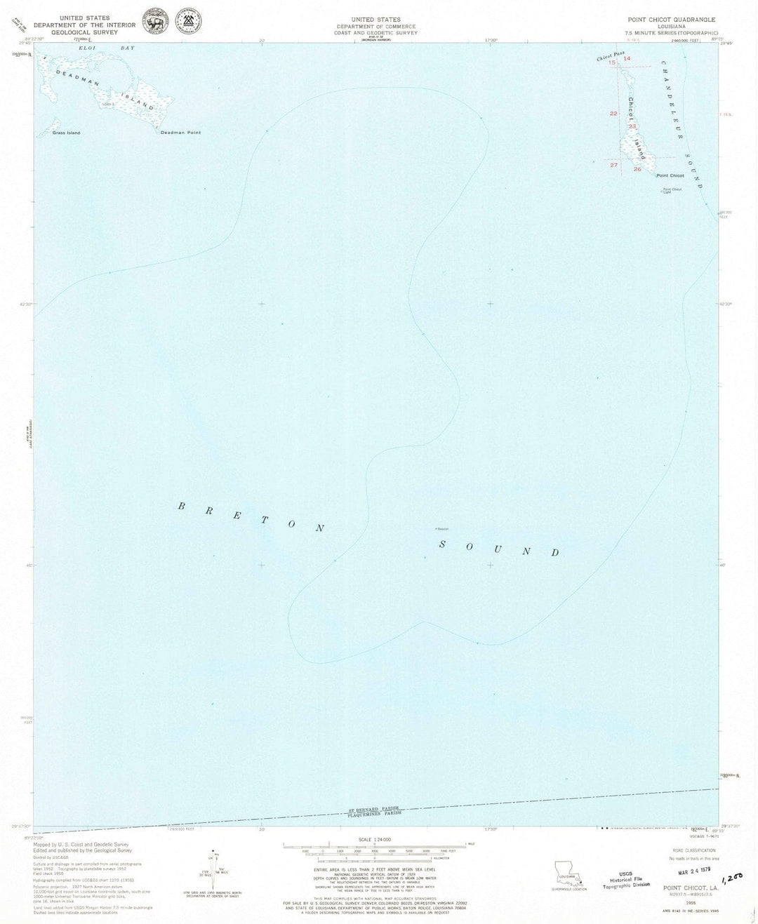 1955 Point Chicot, LA - Louisiana - USGS Topographic Map