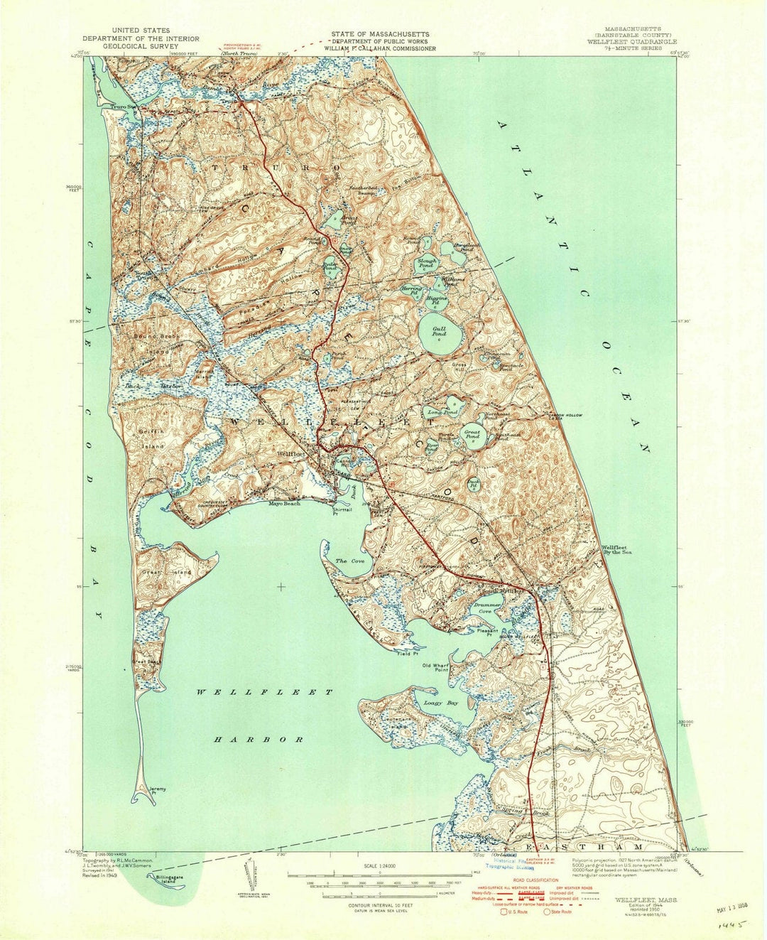 1944 Wellfleet, MA - Massachusetts - USGS Topographic Map