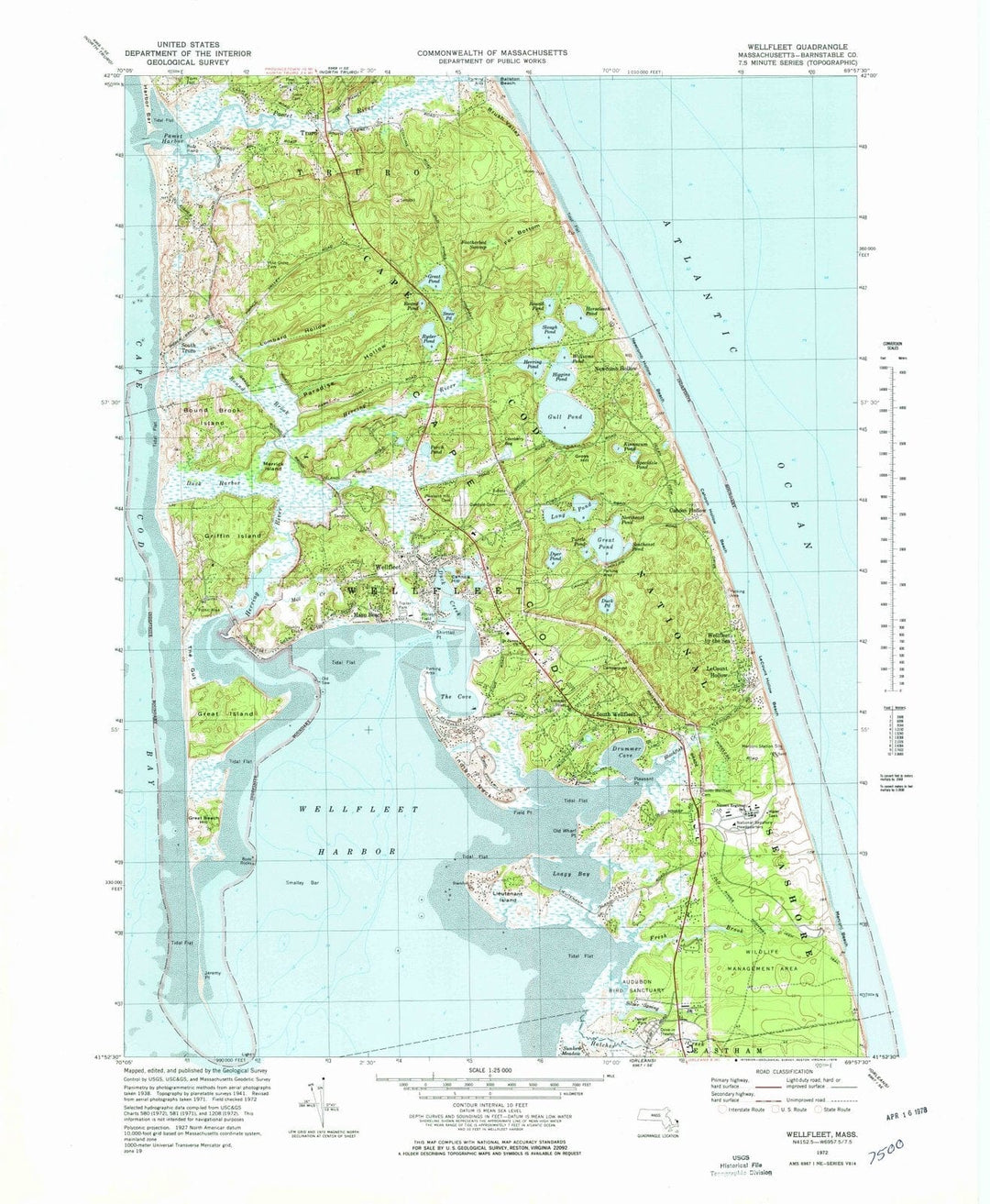 1972 Wellfleet, MA - Massachusetts - USGS Topographic Map