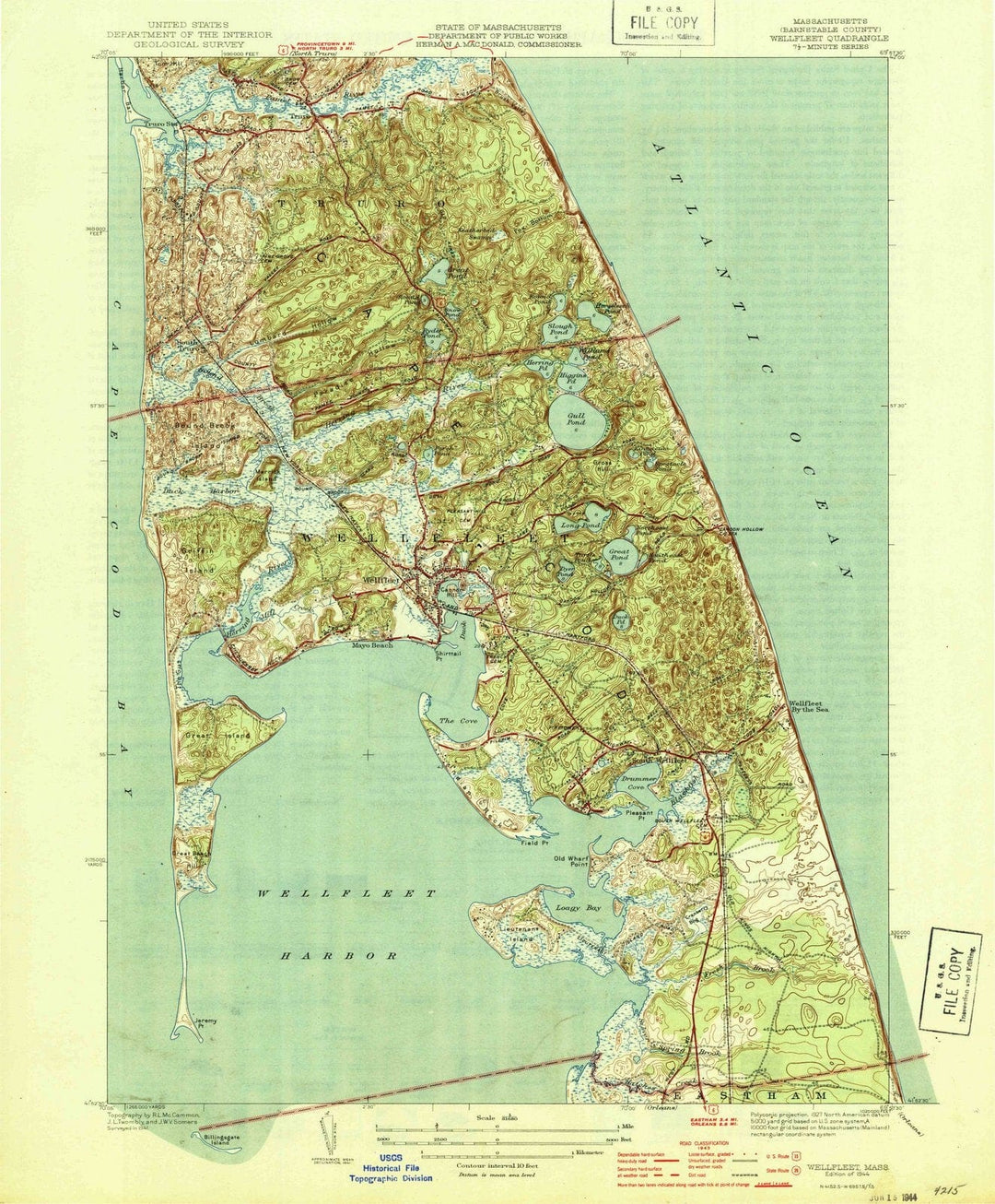 1944 Wellfleet, MA - Massachusetts - USGS Topographic Map v2