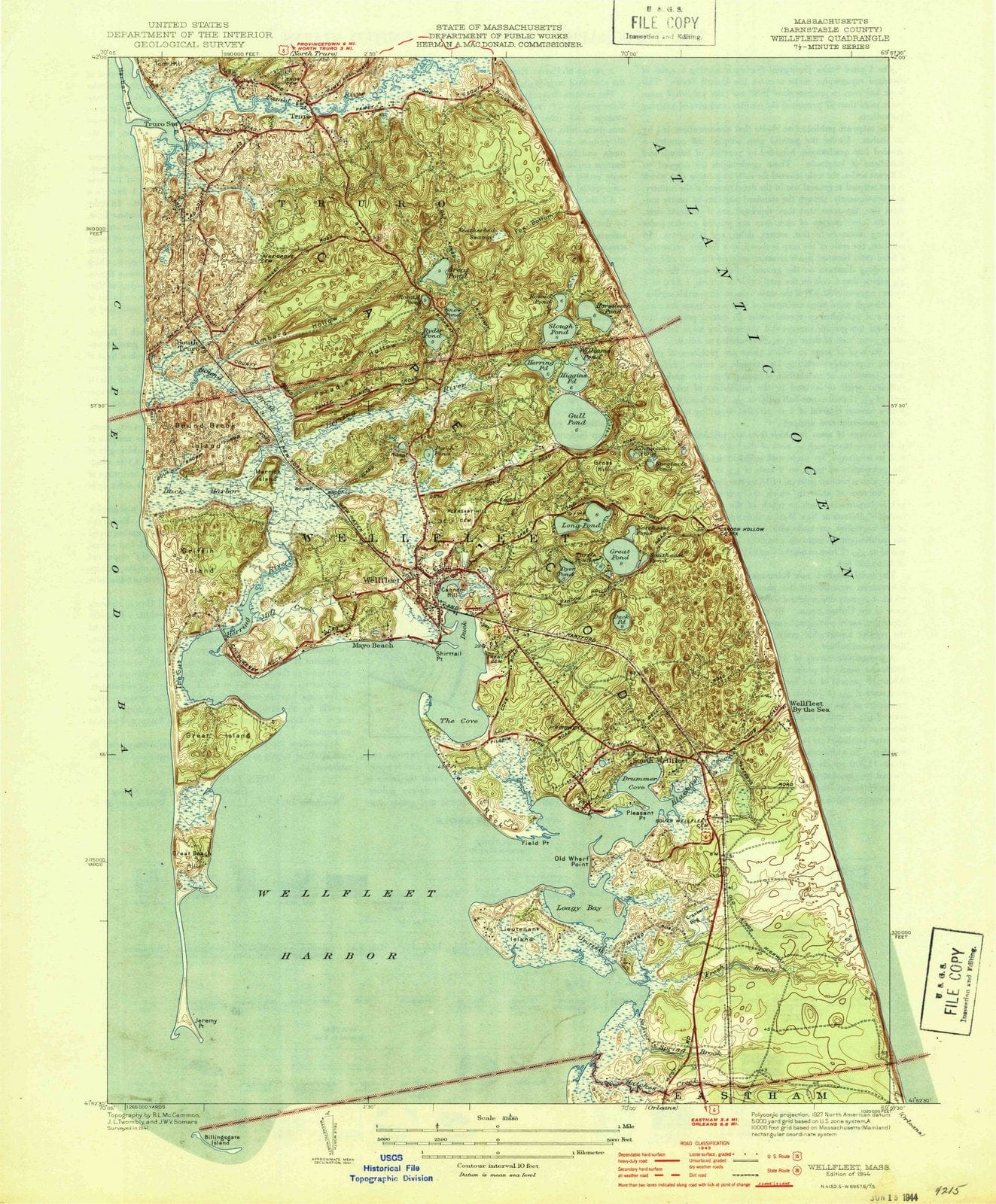 1944 Wellfleet, MA - Massachusetts - USGS Topographic Map v2