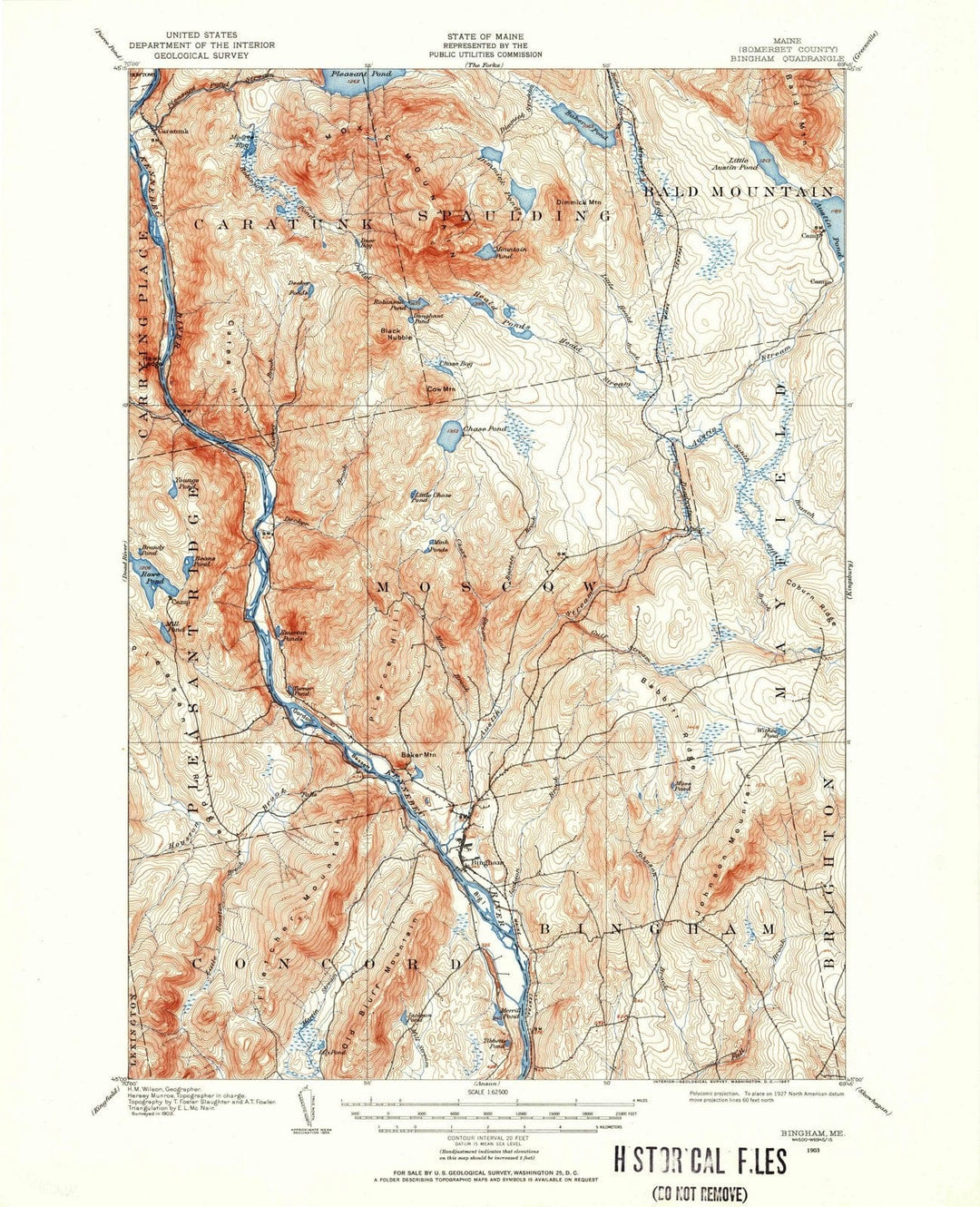 1903 Bingham, ME - Maine - USGS Topographic Map