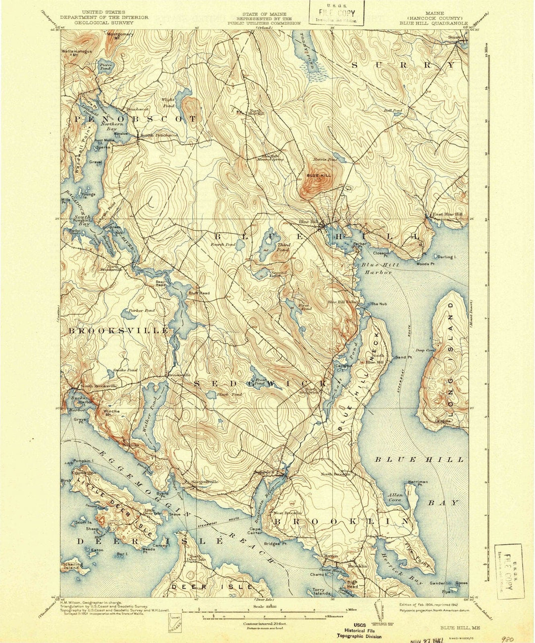 1904 Blue Hill, ME - Maine - USGS Topographic Map