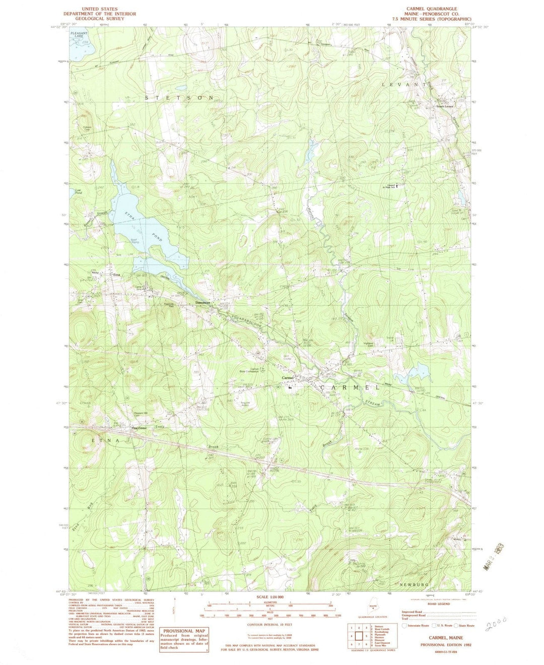 1982 Carmel, ME - Maine - USGS Topographic Map