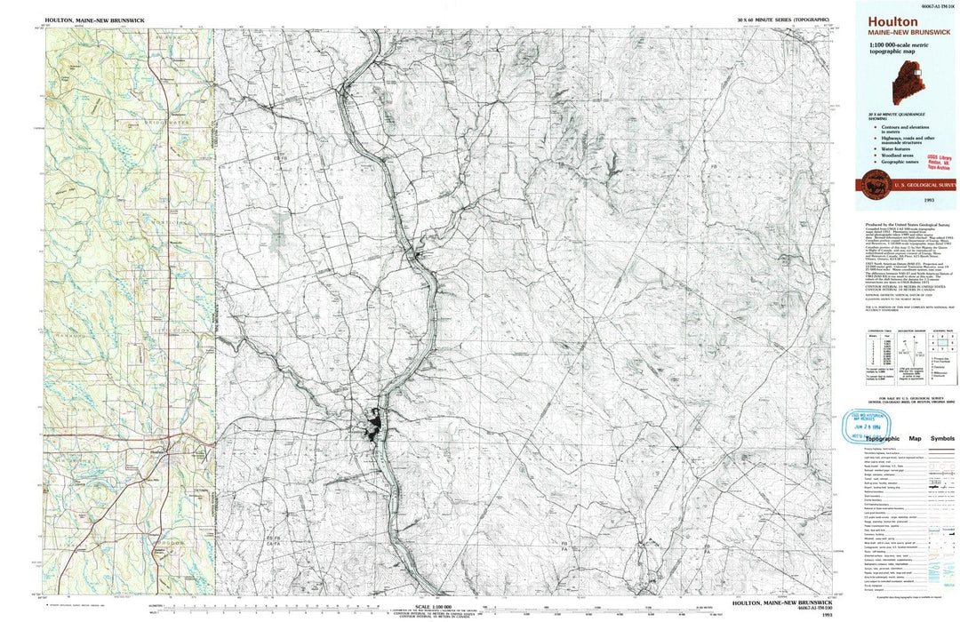 1993 Houlton, ME - Maine - USGS Topographic Map