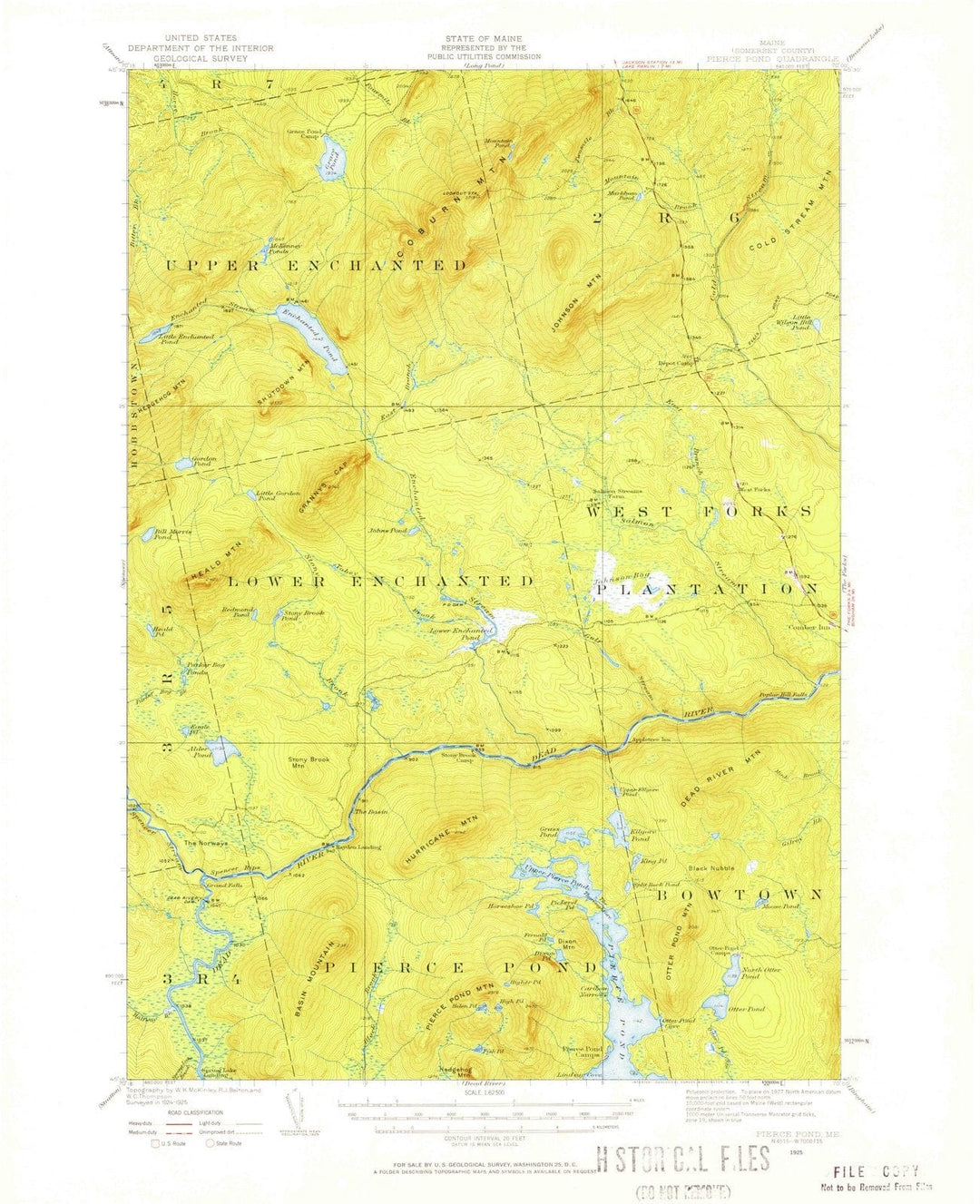 1925 Pierce Pond, ME - Maine - USGS Topographic Map v2