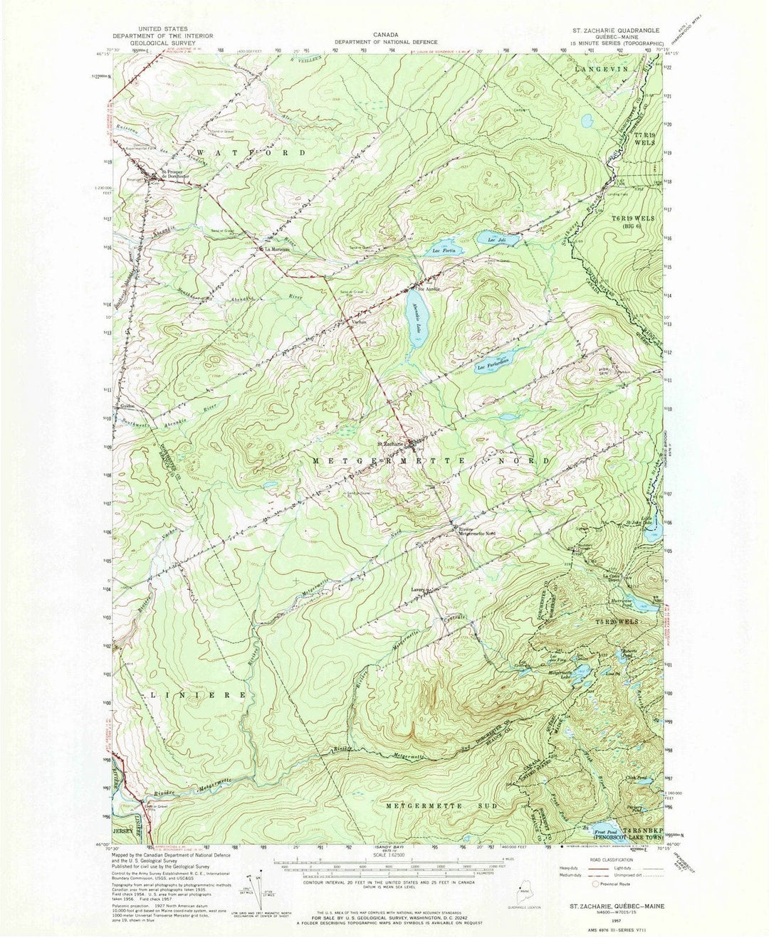 1957 St. Zacharie, ME - Maine - USGS Topographic Map