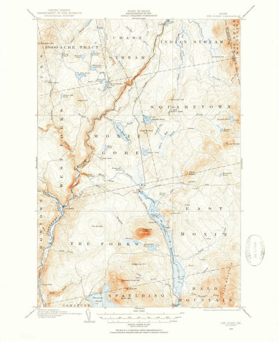 1905 The Forks, ME - Maine - USGS Topographic Map