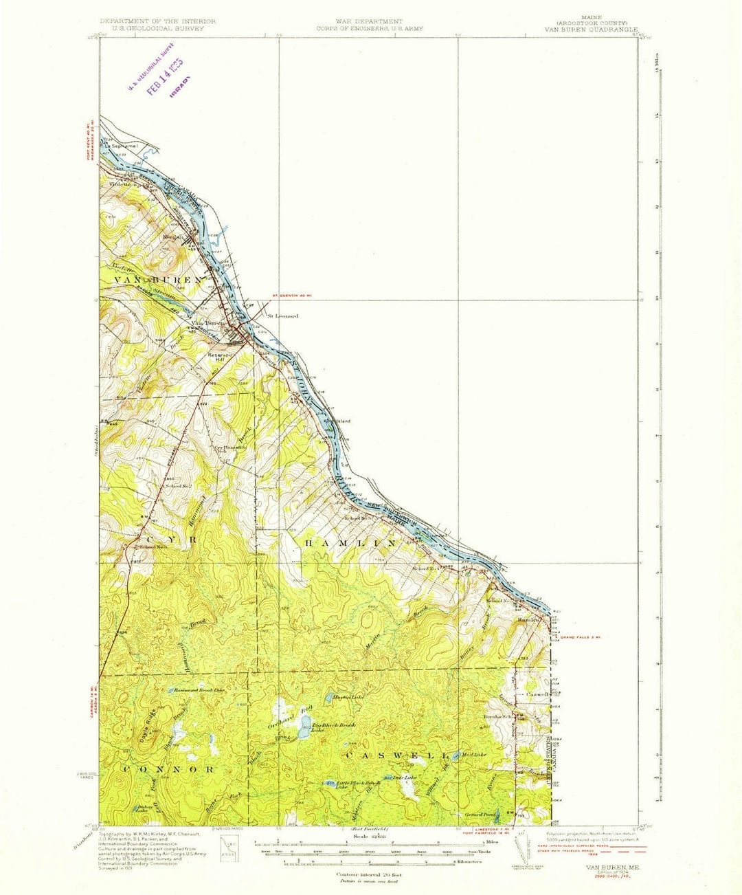 1934 Van Buren, ME - Maine - USGS Topographic Map