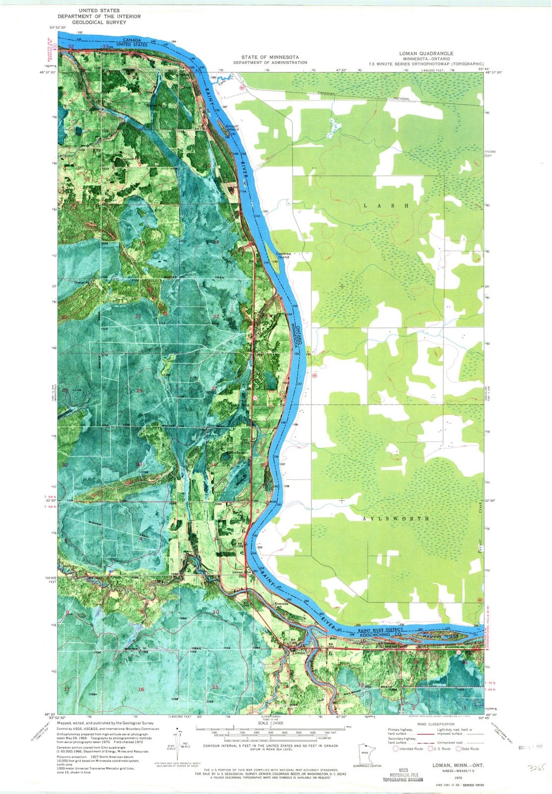 1970 Loman, MN - Minnesota - USGS Topographic Map