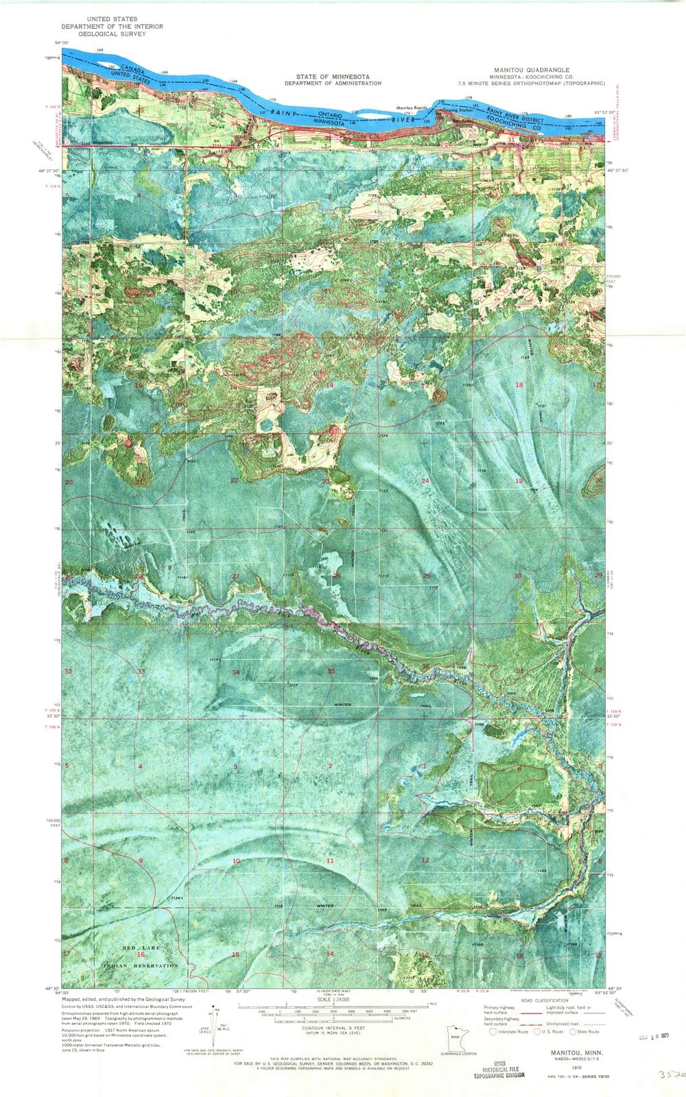 1970 Manitou, MN - Minnesota - USGS Topographic Map