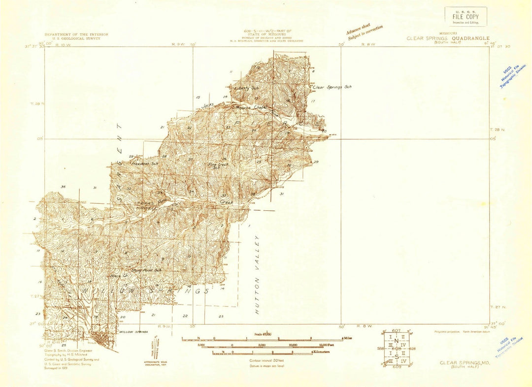 1931 Clear Springs, MO - Missouri - USGS Topographic Map