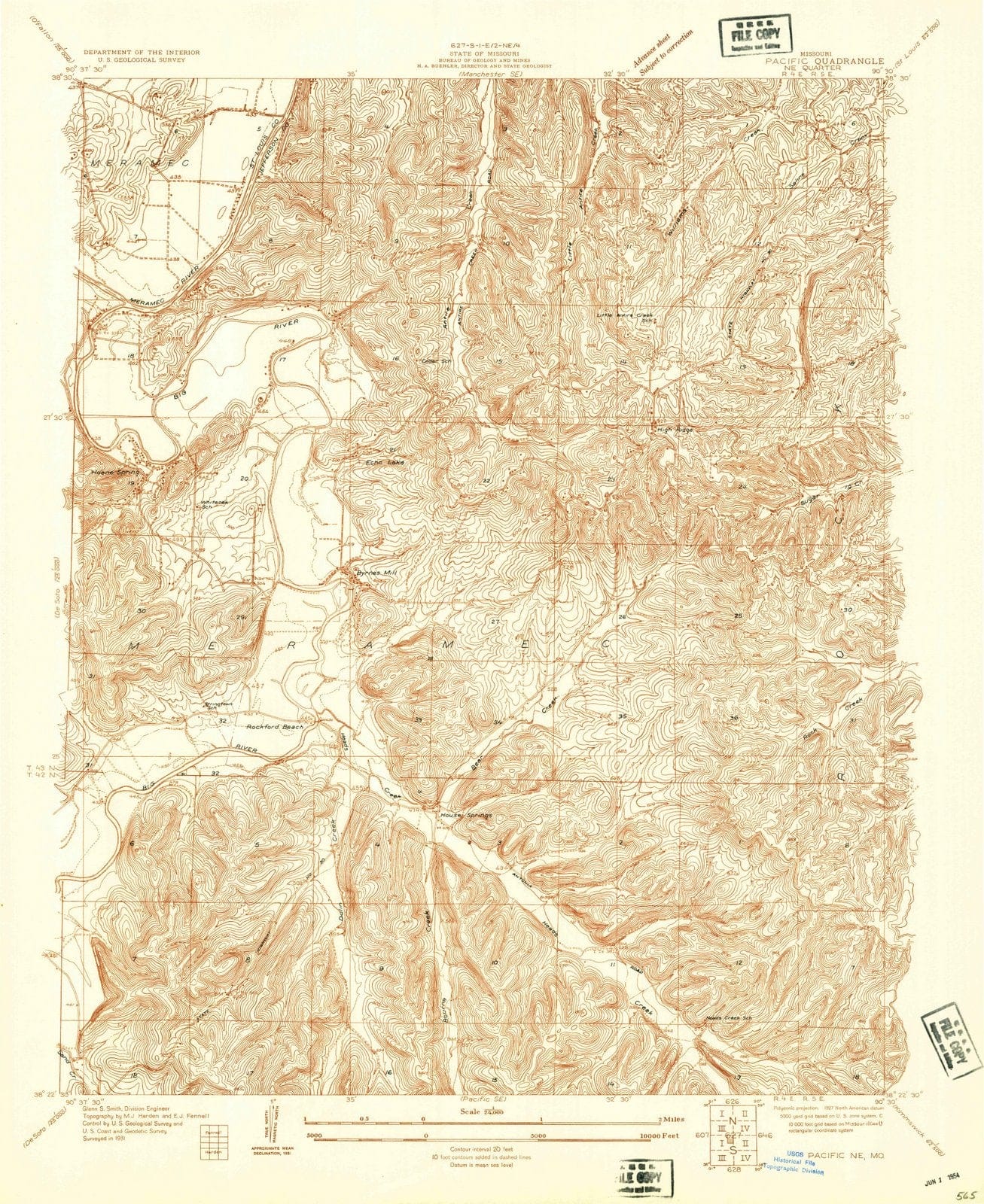 1931 Pacific, MO - Missouri - USGS Topographic Map